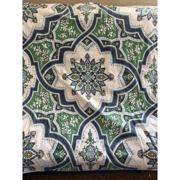 Pottery Barn Ashton Medallion Duvet Cover King Size 2016 Geometric Blue Green